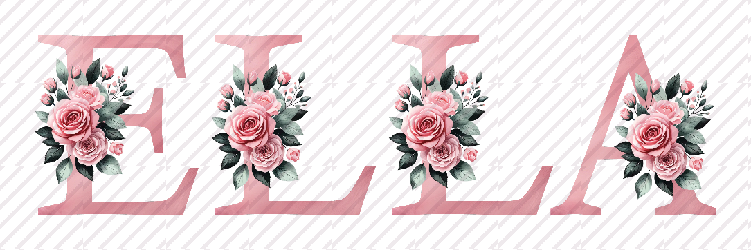 Digital nursery name print example for Ella