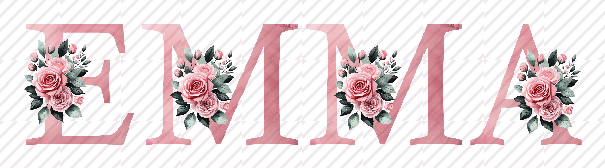 Emma digital floral wall art for a nursery